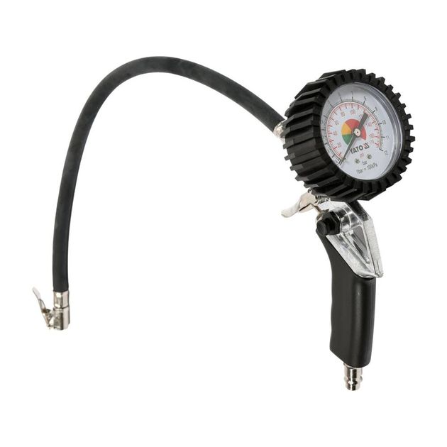 Пістолет для накачки шин з манометром P до 0.8 MPa, з'єднання 1/4 YATO (YT-2370), фото , зображення 2 | SNABZHENIE.com.ua