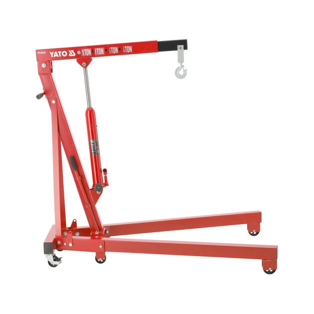 Кран подкатний гідравлічний, розкладний YATO, вантажопідйомність 1 т, висота 156 см, діапазон 2,5-210 см (YT-55556), фото , зображення 2 | SNABZHENIE.com.ua Кран подкатний гідравлічний, розкладний YATO, вантажопідйомність 1 т, висота 156 см, діапазон 2,5-210 см (YT-55556), фото , зображення 2 | SNABZHENIE.com.ua