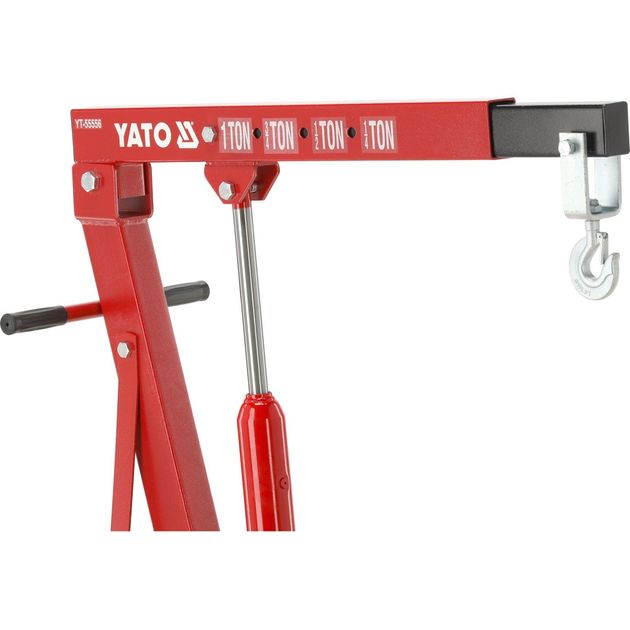 Кран подкатний гідравлічний, розкладний YATO, вантажопідйомність 1 т, висота 156 см, діапазон 2,5-210 см (YT-55556), фото , зображення 8 | SNABZHENIE.com.ua Кран подкатний гідравлічний, розкладний YATO, вантажопідйомність 1 т, висота 156 см, діапазон 2,5-210 см (YT-55556), фото , зображення 8 | SNABZHENIE.com.ua