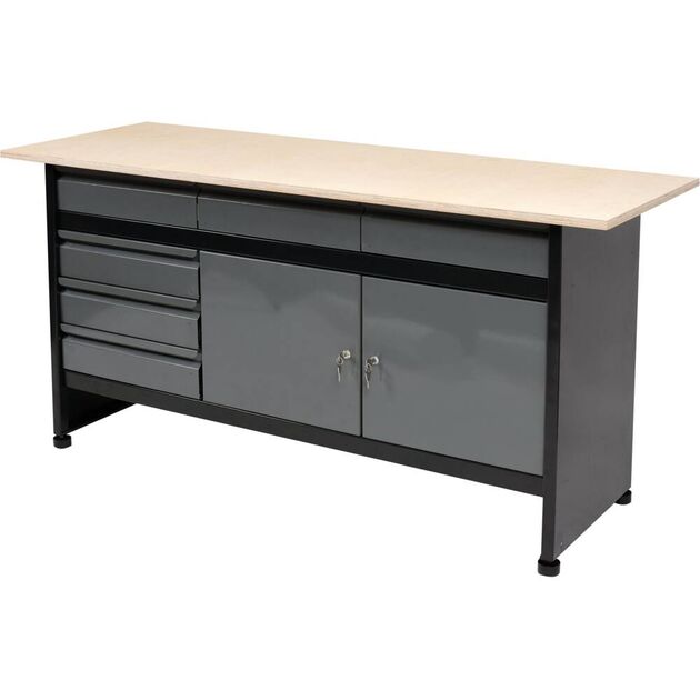Стіл для майстерні VOREL, 1700x600x840 мм, 6 шухляд, лакована бляха, фото , изображение 2 | SNABZHENIE.com.ua