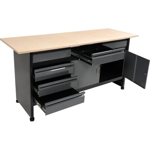 Стіл для майстерні VOREL, 1700x600x840 мм, 6 шухляд, лакована бляха, фото , изображение 10 | SNABZHENIE.com.ua