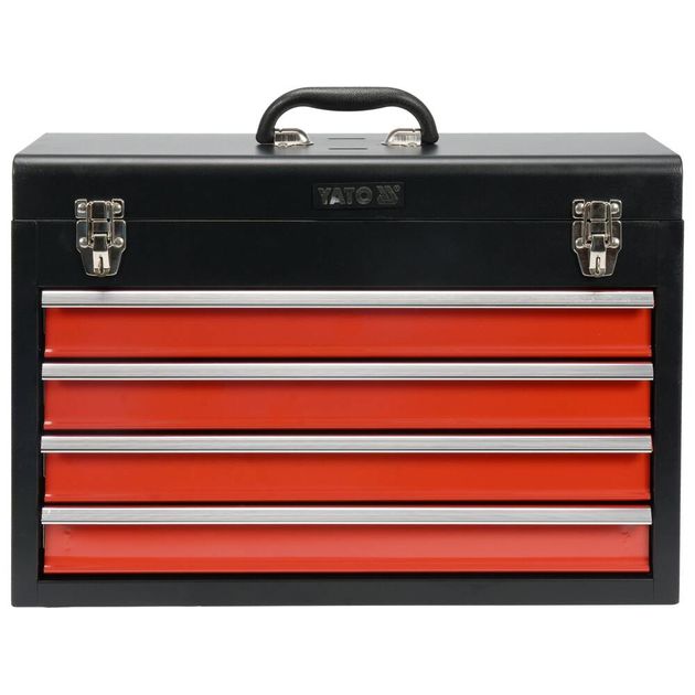 Металлический ящик для инструмента YATO с 4 ящиками, 218x360x520 мм, фото , изображение 5 | SNABZHENIE.com.ua