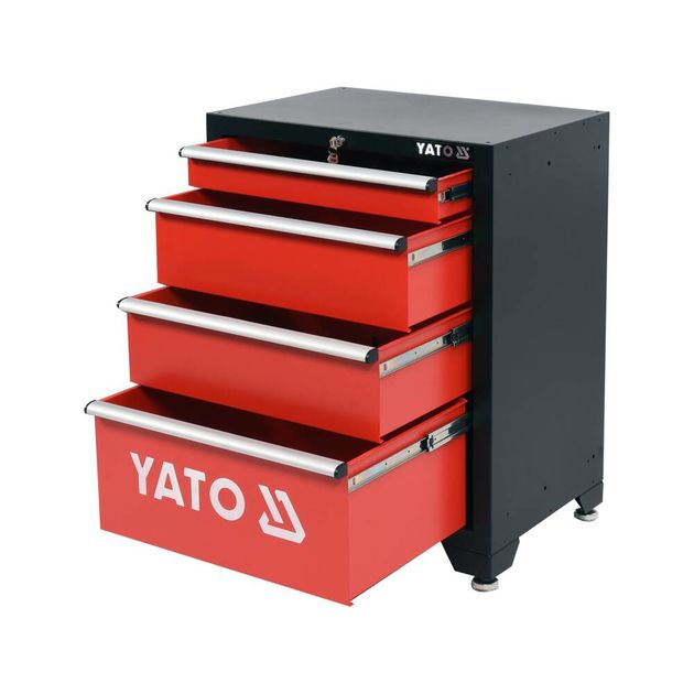 Шкаф для мастерской YATO, 4 ящика, 660x457x863 мм (YT-08933), фото , изображение 6 | SNABZHENIE.com.ua