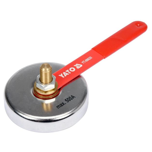 Зажим маси для зварки магнітний YATO 85 мм, сила притягнення 7 кг, для струму 500 А (YT-08625), фото , зображення 2 | SNABZHENIE.com.ua Зажим маси для зварки магнітний YATO 85 мм, сила притягнення 7 кг, для струму 500 А (YT-08625), фото , зображення 2 | SNABZHENIE.com.ua