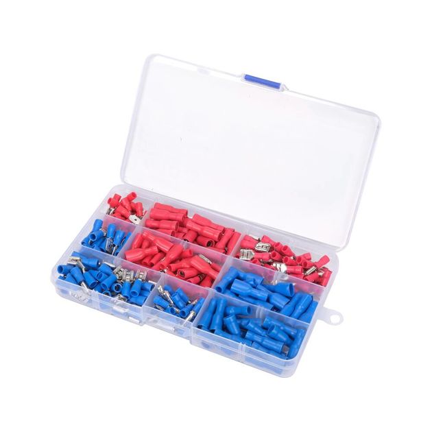 Набір електричних роз'ємів з ізоляцією і клем YATO: 240 шт, у футлярі, фото , зображення 2 | SNABZHENIE.com.ua