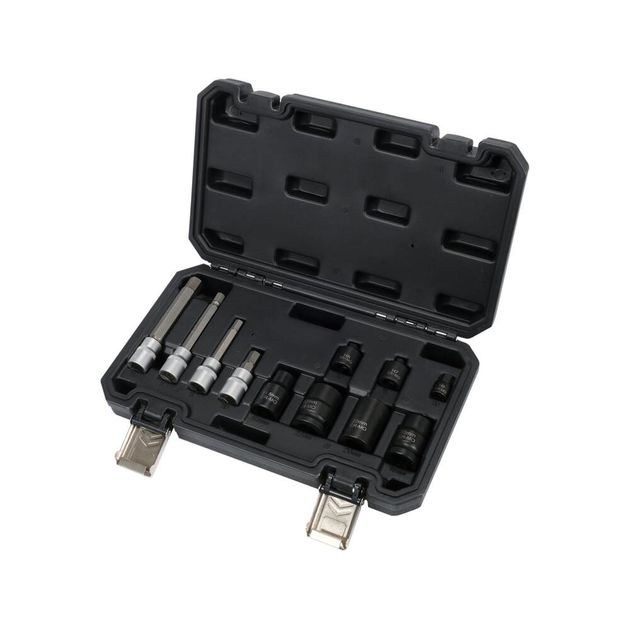 Насадки 6-гранные для тормозных суппортов YATO: квадр 3/8", 1/2", 7-22 мм, 11 шт., фото , изображение 2 | SNABZHENIE.com.ua