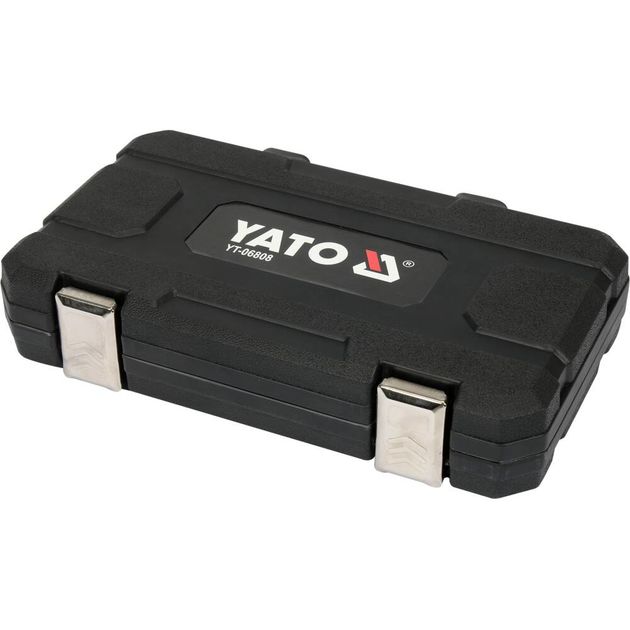 Насадки 6-гранные для тормозных суппортов YATO: квадр 3/8", 1/2", 7-22 мм, 11 шт., фото , изображение 4 | SNABZHENIE.com.ua