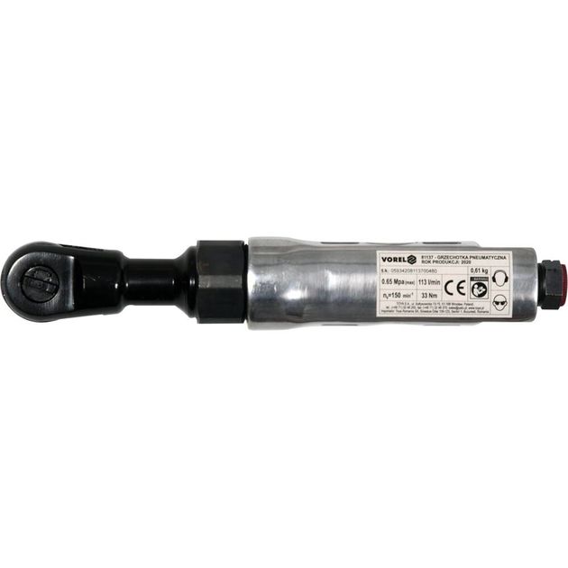 Тріщатка пневматична VOREL : квадрат 1/4", 33 Нм, тиск- 6.5 Bar, спож.-113 л/хв [20], фото , зображення 2 | SNABZHENIE.com.ua