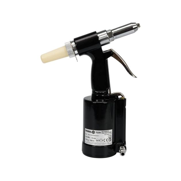 Пневматический заклепочник VOREL для нитов Ø 2.4-4.8 мм, 720 кг, 0.63 МПа, фото , изображение 2 | SNABZHENIE.com.ua