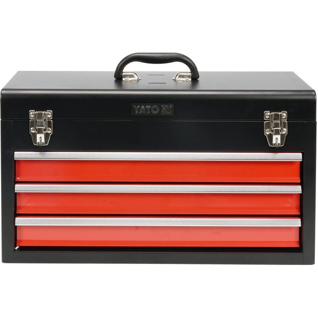 Ящик металлический YATO с 3 ящиками, 218 х 300 х 520 мм (YT-08873), фото , изображение 2 | SNABZHENIE.com.ua
