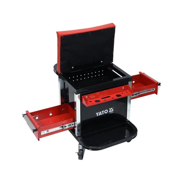 Табурет на колесах YATO з 2 ящиками, 530 x 470 x 360 мм, 150 кг (YT-08790), фото , зображення 5 | SNABZHENIE.com.ua Табурет на колесах YATO з 2 ящиками, 530 x 470 x 360 мм, 150 кг (YT-08790), фото , зображення 5 | SNABZHENIE.com.ua