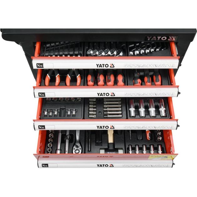 Шкаф с инструментами YATO на колесах, 6 ящиков, 185 шт (YT-55307), фото , изображение 3 | SNABZHENIE.com.ua Шкаф с инструментами YATO на колесах, 6 ящиков, 185 шт (YT-55307), фото , изображение 3 | SNABZHENIE.com.ua