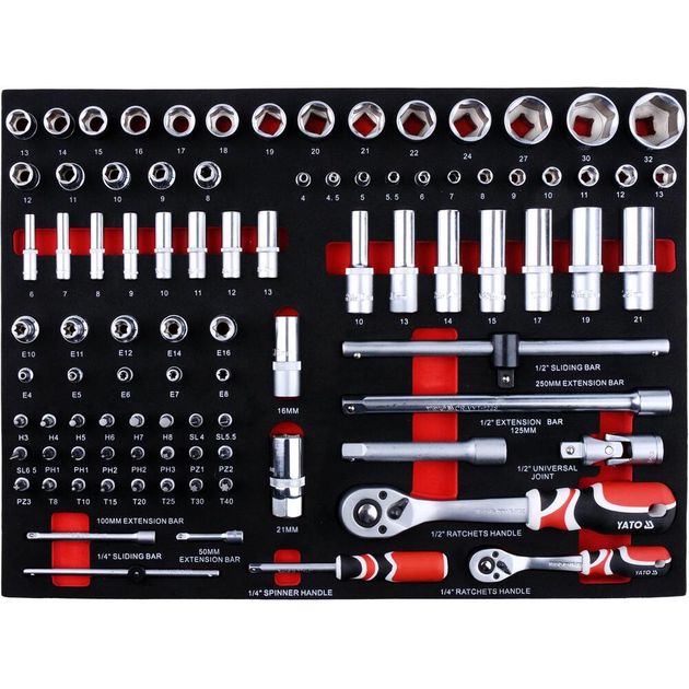 Сервисный шкаф YATO 211 элем., 5 лотков, 7 ящиков на колесах, фото , изображение 2 | SNABZHENIE.com.ua Сервисный шкаф YATO 211 элем., 5 лотков, 7 ящиков на колесах, фото , изображение 2 | SNABZHENIE.com.ua