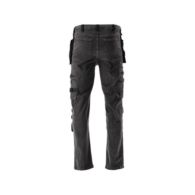 Штаны рабочие джинсовые стрейч YATO L/XL, серые, 17 карманов, 71% хлопок, фото , изображение 10 | SNABZHENIE.com.ua