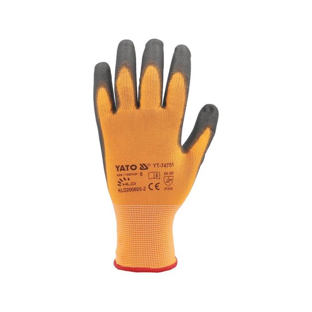 Рукавиці робочі з поліуретановою оболонкою YATO, розмір 8, для користування смартфоном, фото , зображення 4 | SNABZHENIE.com.ua Рукавиці робочі з поліуретановою оболонкою YATO, розмір 8, для користування смартфоном, фото , зображення 4 | SNABZHENIE.com.ua