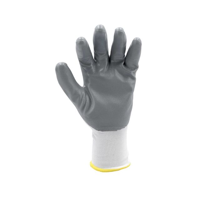 Перчатки рабочие оливковые из нейлона и нитрила YATO, размер 9, фото , изображение 6 | SNABZHENIE.com.ua