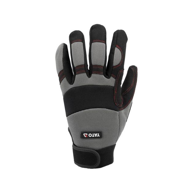 Перчатки робочі з застібкою-липучкою YATO штучна шкіра + синтетична тканина, розмір 10 (YT-74664), фото , зображення 4 | SNABZHENIE.com.ua