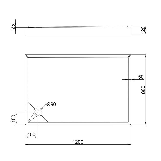 Душовий поддон Qtap Tern 3012812 120x80x12 см + сифон, фото , зображення 2 | SNABZHENIE.com.ua Душовий поддон Qtap Tern 3012812 120x80x12 см + сифон, фото , зображення 2 | SNABZHENIE.com.ua