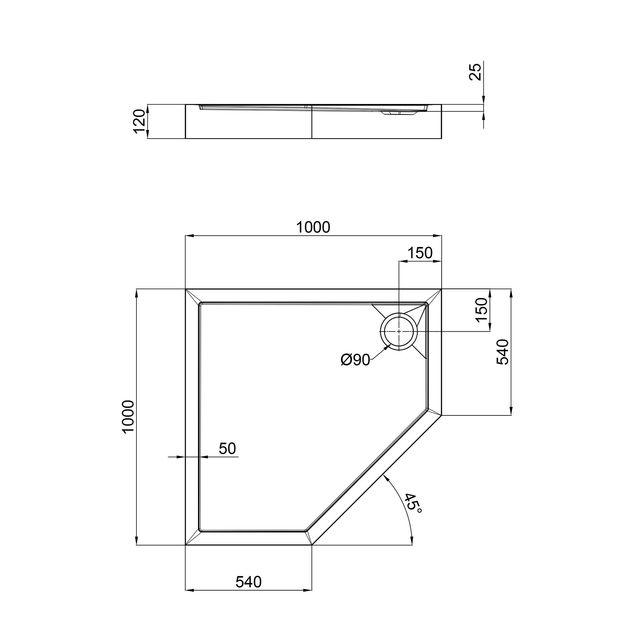 Душовий піддон Qtap Diamond 301112 100x100x12 см + сифон, фото , зображення 2 | SNABZHENIE.com.ua Душовий піддон Qtap Diamond 301112 100x100x12 см + сифон, фото , зображення 2 | SNABZHENIE.com.ua