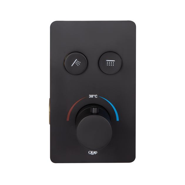 Смеситель термостатический скрытого монтажа Qtap Votice 6442T105NKB для душа на 2 потребителя, фото , изображение 3 | SNABZHENIE.com.ua Смеситель термостатический скрытого монтажа Qtap Votice 6442T105NKB для душа на 2 потребителя, фото , изображение 3 | SNABZHENIE.com.ua