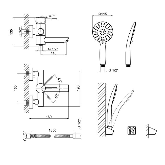 Змішувач для ванни Lidz Aria 05P-BES Black, фото , зображення 2 | SNABZHENIE.com.ua Змішувач для ванни Lidz Aria 05P-BES Black, фото , зображення 2 | SNABZHENIE.com.ua