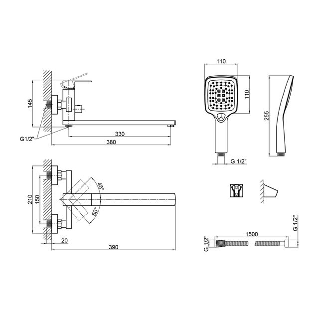 Змішувач для ванни Lidz Kubis 05D-SES, фото , зображення 2 | SNABZHENIE.com.ua Змішувач для ванни Lidz Kubis 05D-SES, фото , зображення 2 | SNABZHENIE.com.ua