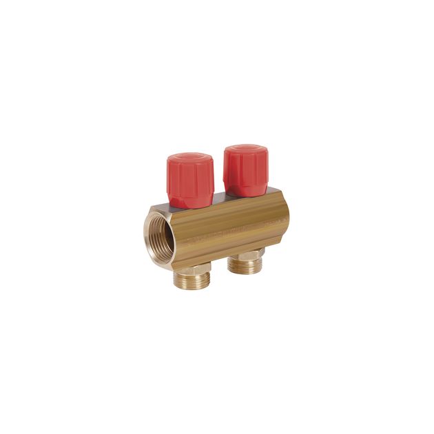 Коллектор Icma с регулировочными вентилями 1/2" №1105 (Red), фото  | SNABZHENIE.com.ua