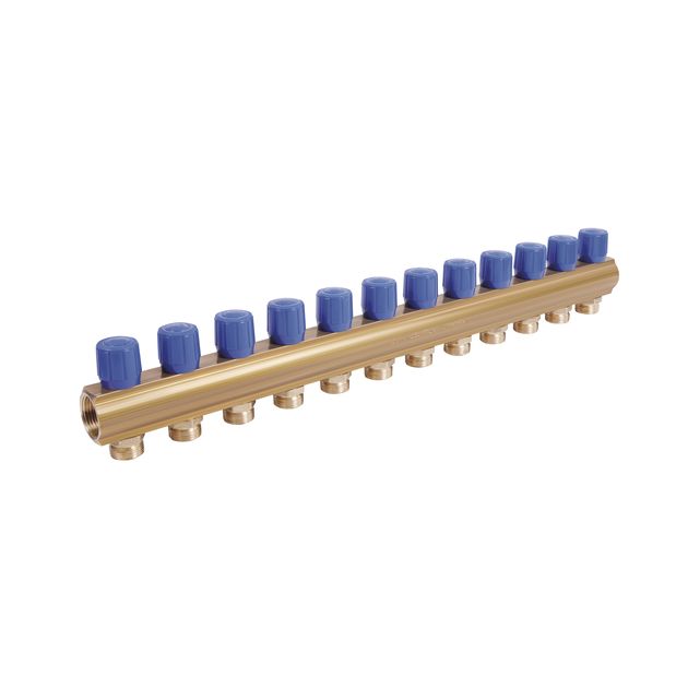 Коллектор Icma с регулировочными вентилями 1 1/2", 1105 (Blue), фото  | SNABZHENIE.com.ua