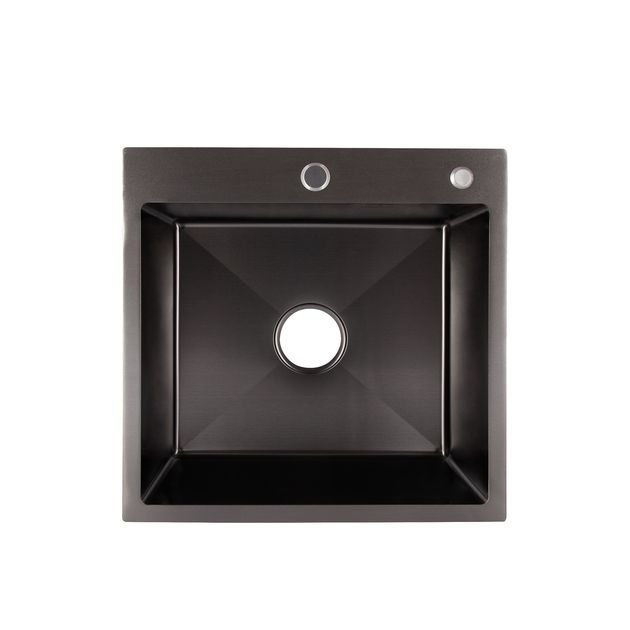 Кухонная мойка Lidz H5050B 3.0/0.8 мм Черная матовая (LDH5050BPVD3008), фото  | SNABZHENIE.com.ua