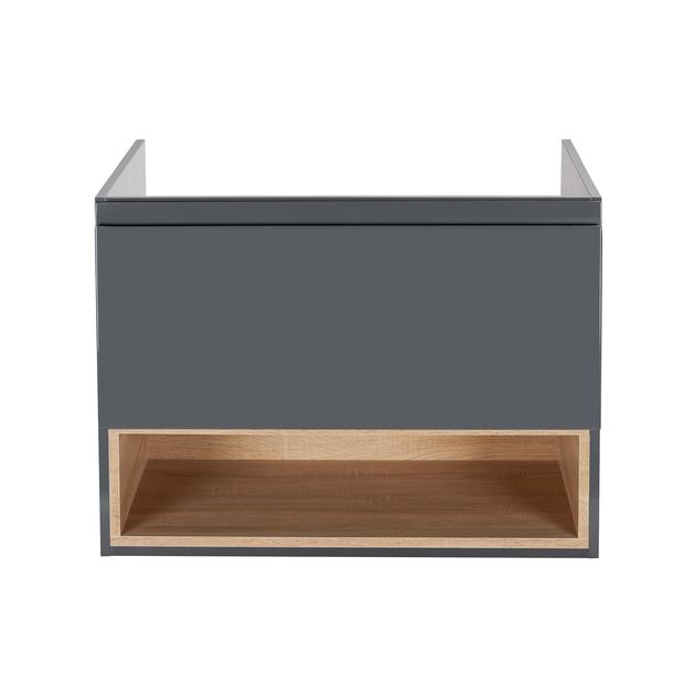 Тумба підвісна Qtap Robin 800х580х500 GRAPHITE/БІЛИЙ ДУБ QT1374TPВ8002NGWO, фото , зображення 3 | SNABZHENIE.com.ua Тумба підвісна Qtap Robin 800х580х500 GRAPHITE/БІЛИЙ ДУБ QT1374TPВ8002NGWO, фото , зображення 3 | SNABZHENIE.com.ua