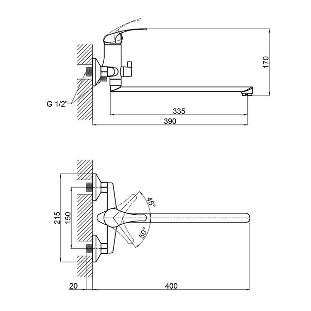 Смеситель для ванны Brinex 36W 005, длинный (k35), фото , изображение 3 | SNABZHENIE.com.ua Смеситель для ванны Brinex 36W 005, длинный (k35), фото , изображение 3 | SNABZHENIE.com.ua