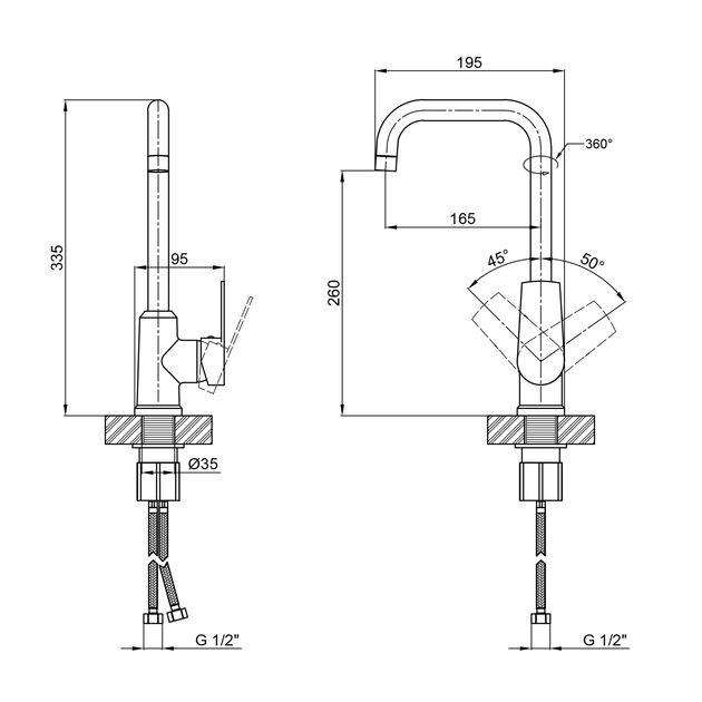 Смеситель для кухні Brinex 35C 20F, фото , зображення 2 | SNABZHENIE.com.ua Смеситель для кухні Brinex 35C 20F, фото , зображення 2 | SNABZHENIE.com.ua