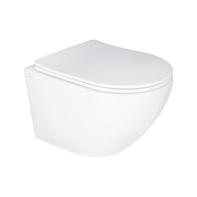 Унитаз подвесной Qtap Jay Ultra Quiet, сиденье Slim Duroplast, 485x360 мм, белый, фото  | SNABZHENIE.com.ua