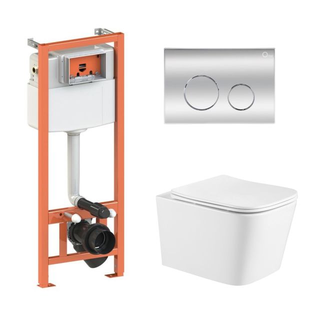 Комплект: унитаз Qtap Crow Ultra Quiet + инсталляция Nest 4в1 Chrome, фото  | SNABZHENIE.com.ua