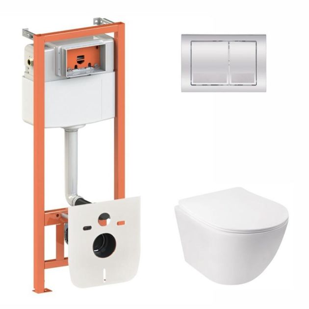 Комплект: Qtap Jay Ultra Quiet унитаз + инсталляция 4в1 Chrome, фото  | SNABZHENIE.com.ua