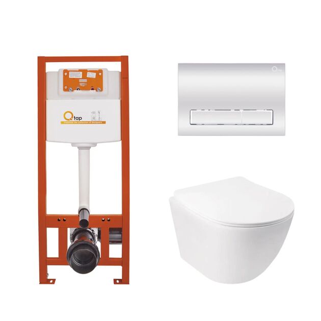 Унитаз Qtap Jay Ultra Quiet QT07335177W + инсталляция 4в1 Nest QT0133M425, фото  | SNABZHENIE.com.ua