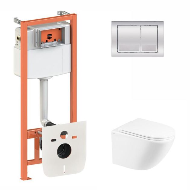 Унитаз подвесной Qtap Robin Ultra Quiet + комплект инсталляции 4в1, фото  | SNABZHENIE.com.ua