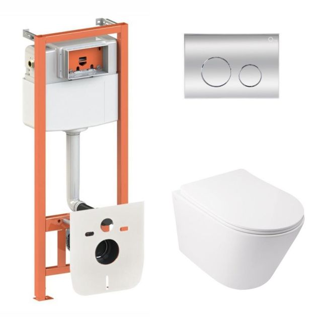 Унитаз Qtap Swan Ultra Quiet QT16335179W + инсталляция 4в1 QT0133M425, фото  | SNABZHENIE.com.ua