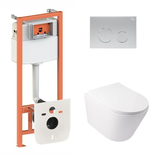 Унитаз Qtap Swan Ultra Quiet + комплект инсталляции Nest 4в1, фото  | SNABZHENIE.com.ua