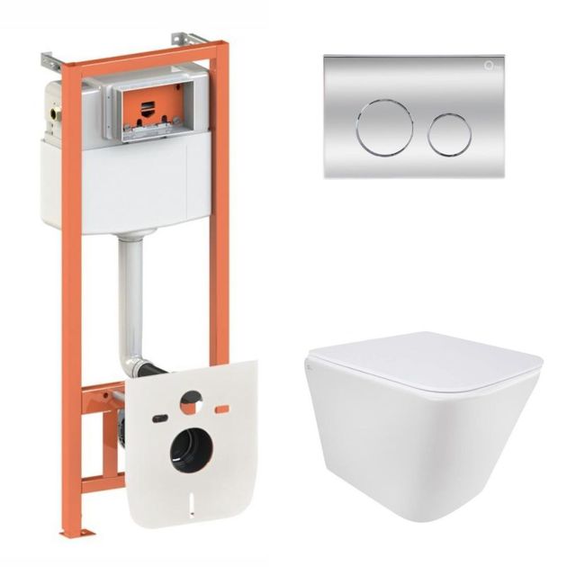 Комплект: унитаз Qtap Tern Ultra Quiet + инсталляция Nest 4в1, хром, фото  | SNABZHENIE.com.ua