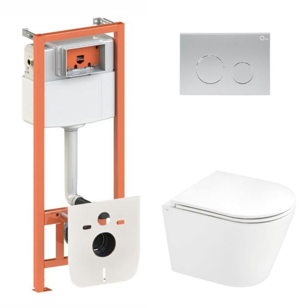 Комплект: унитаз Qtap Scorpio Ultra Quiet + инсталляция Nest 4в1, фото  | SNABZHENIE.com.ua