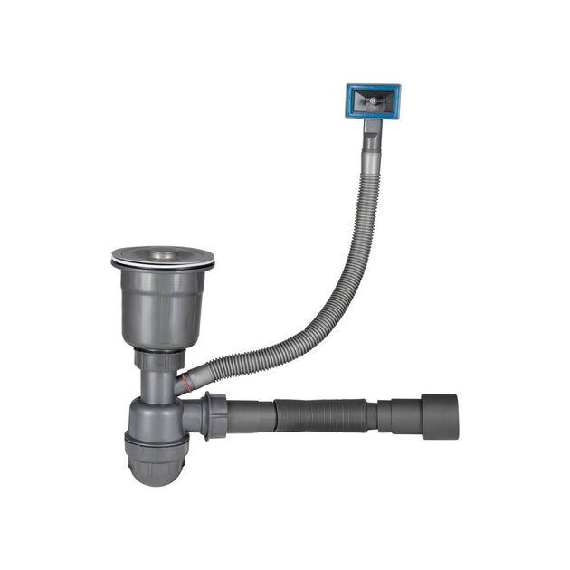 Сифон LK16 для кухонной мойки Bruch PVD, 115 мм, Grey, 40/50 мм, фото  | SNABZHENIE.com.ua