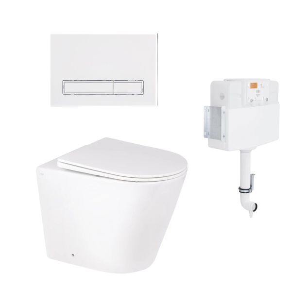 Унитаз Qtap Swan Rimless QT16223178W и инсталляция 2в1 QT0122490S4Q1, фото  | SNABZHENIE.com.ua