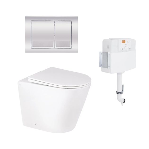 Комплект: унитаз Qtap Swan Rimless + инсталляция Nest 2в1 Chrome, фото  | SNABZHENIE.com.ua