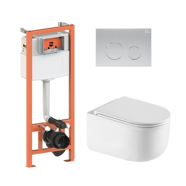 Комплект: унитаз Qtap Taurus Ultra Quiet + инсталляция Nest 4в1, фото  | SNABZHENIE.com.ua