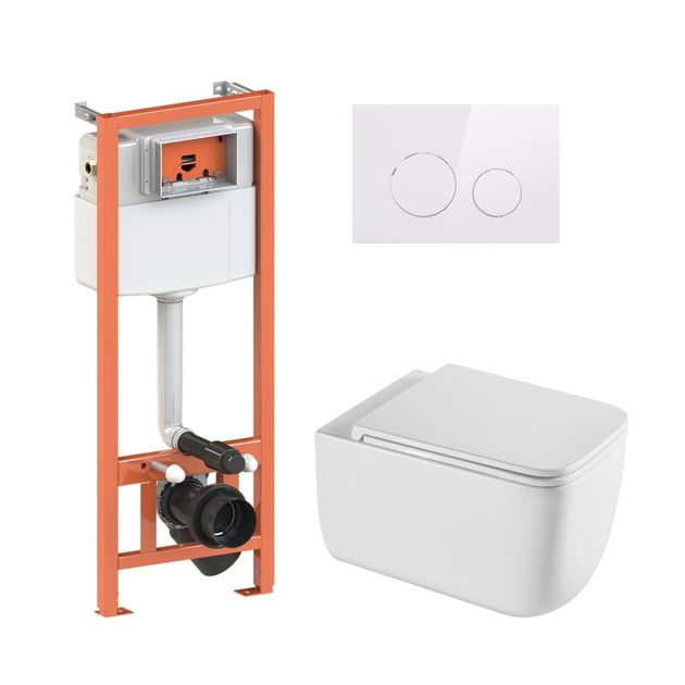 Комплект: унитаз Qtap Gemini Ultra Quiet + инсталляция Nest 4в1, фото  | SNABZHENIE.com.ua