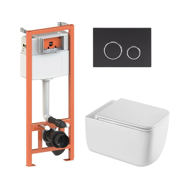 Комплект: QTAP Gemini Ultra Quiet унитаз подвесной + инсталляция 4в1, фото  | SNABZHENIE.com.ua