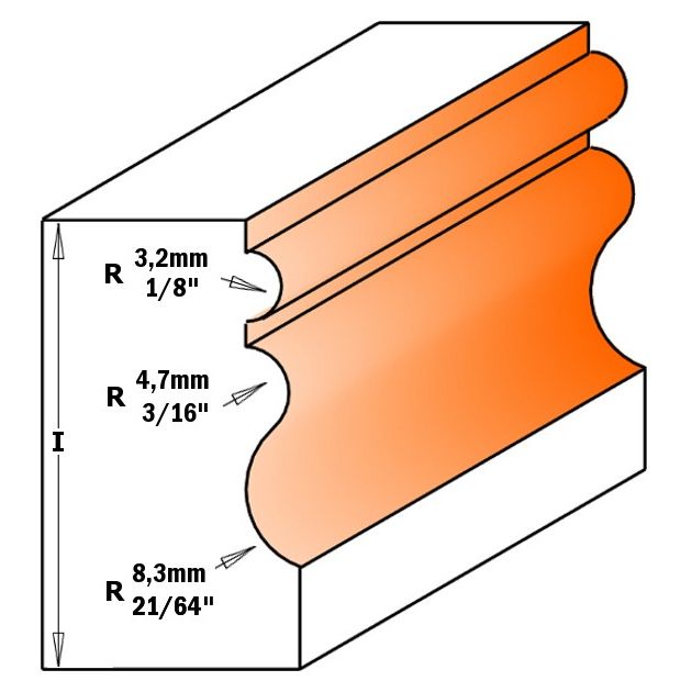 Мультипрофильная фреза для молдингов CMT 23,8x35x83,8 мм, 12 мм, фото , изображение 2 | SNABZHENIE.com.ua Мультипрофильная фреза для молдингов CMT 23,8x35x83,8 мм, 12 мм, фото , изображение 2 | SNABZHENIE.com.ua