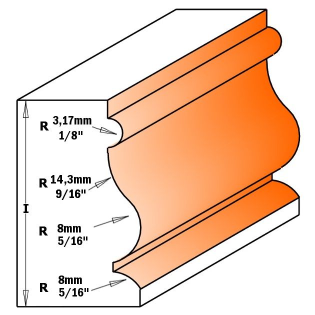 Фреза мультипрофильная для молдингов CMT, 27x41x90,2 мм, хвостовик 12 мм, фото , изображение 2 | SNABZHENIE.com.ua