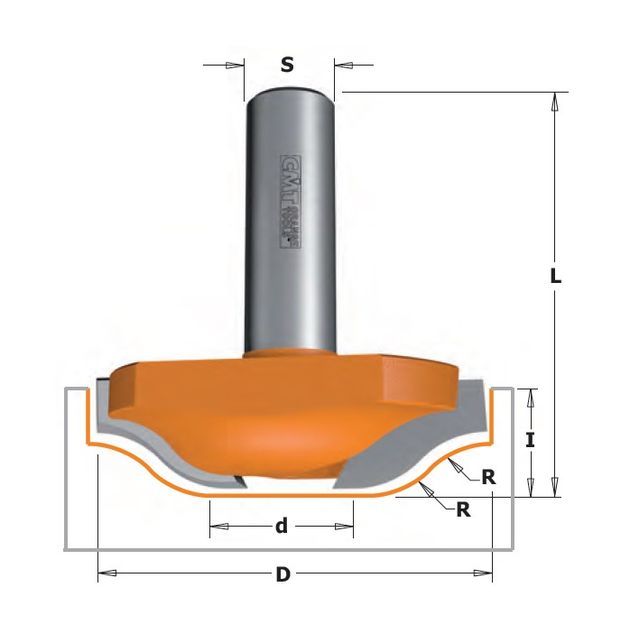 Фреза для декорирования 50x14x52,1 мм, хвостовик 12,7 мм CMT, фото  | SNABZHENIE.com.ua